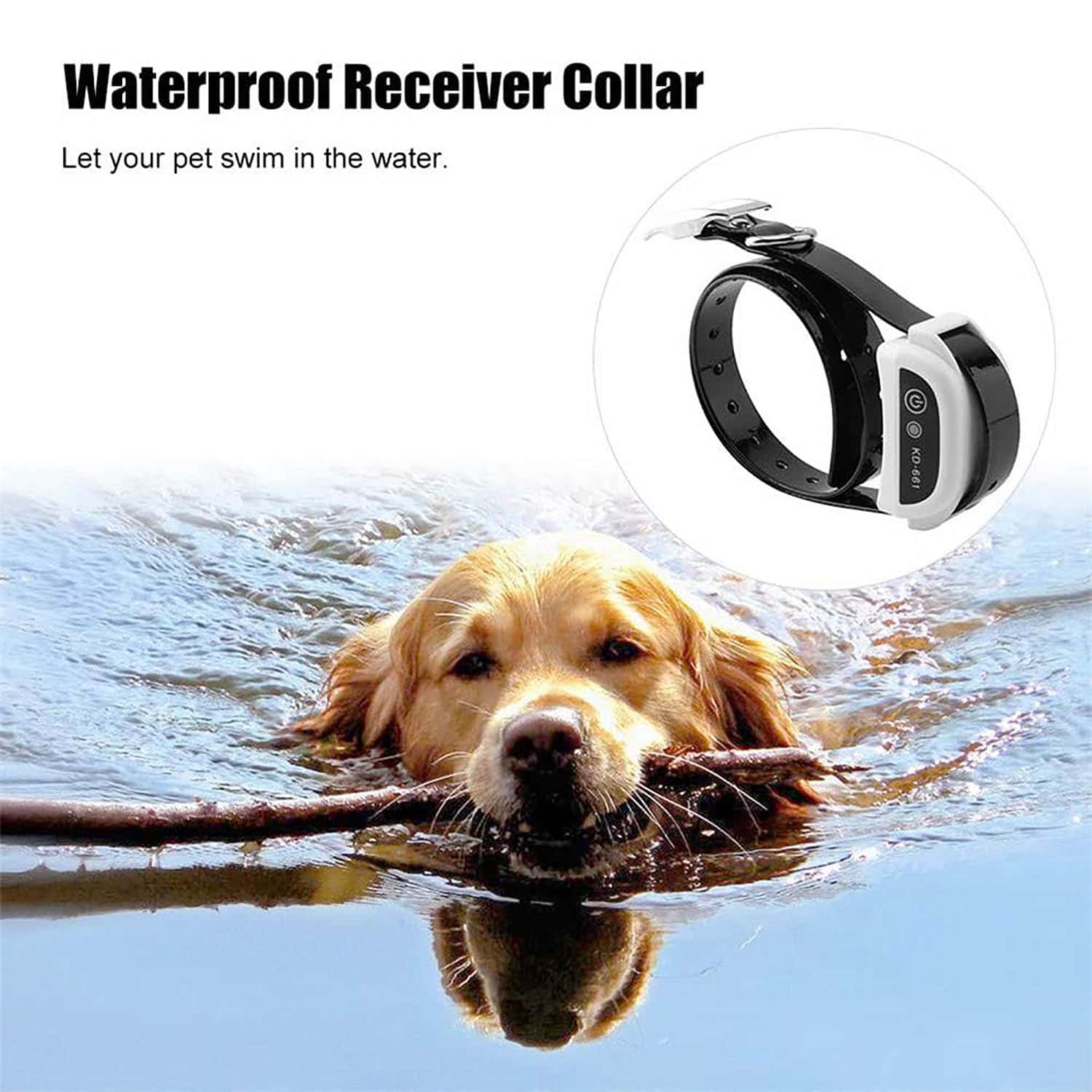 Wireless Dog Fence Containment System with Rechargeable Waterproof Receiver Collar (Extra Collar)