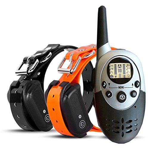 Waterproof Dog E-Collar Trainer with remote Rechargeable E-Collar for 2 Dogs